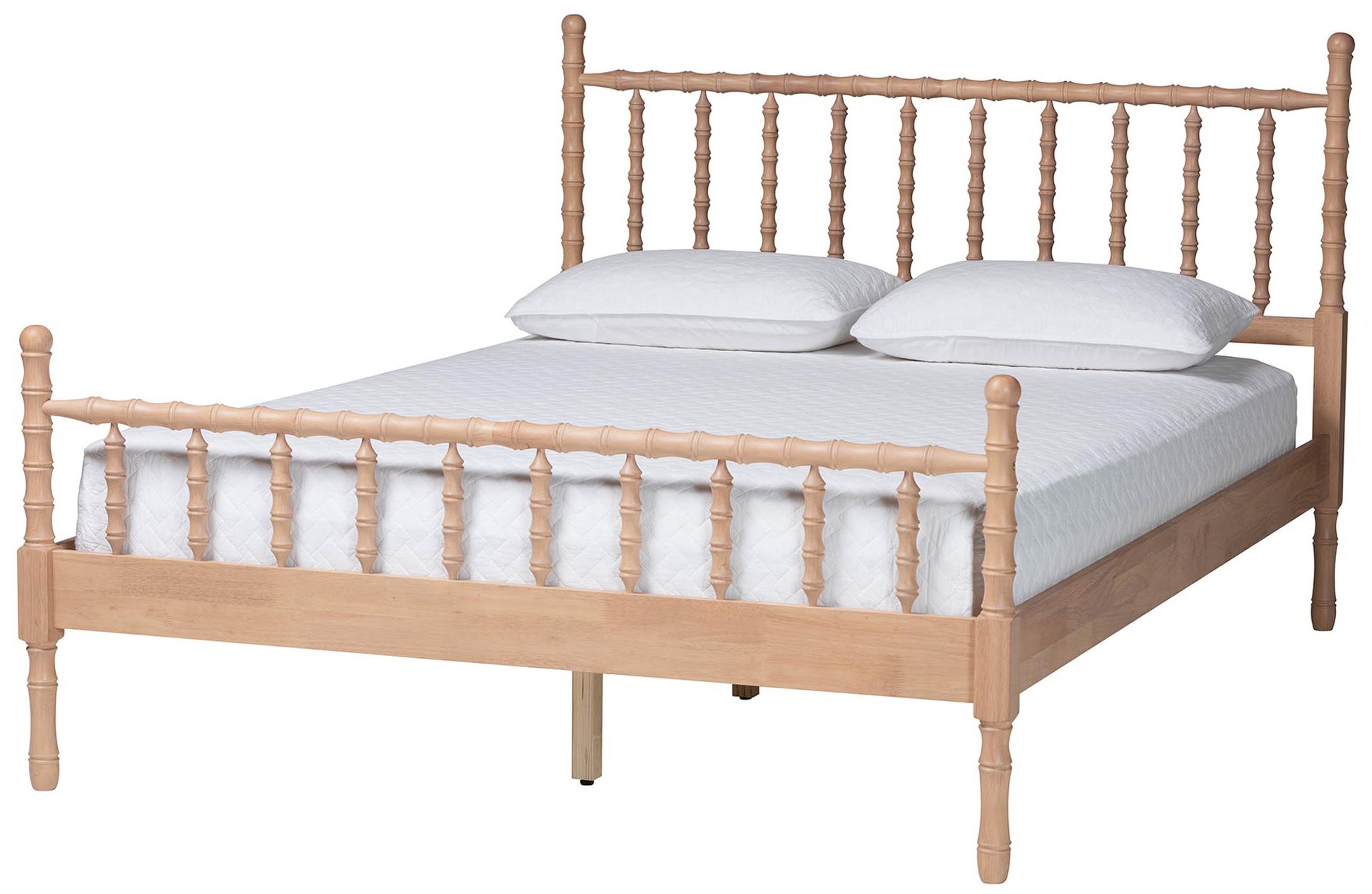 Image 2 Baxton Studio Laurent Platform Bed - Spindle Bed Frame, Queen