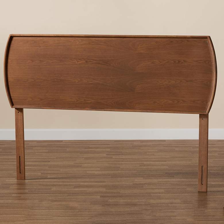 Image 1 Baxton Studio Laurien Mid-Century Walnut Finished Wood Queen Size Headboard