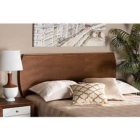 Image5 of Baxton Studio Laurien Mid-Century Walnut Finished Wood Queen Size Headboard more views