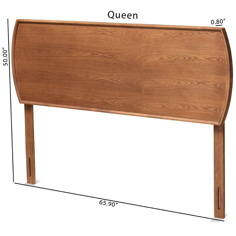 Image 6 Baxton Studio Laurien Mid-Century Walnut Finished Wood Queen Size Headboard more views