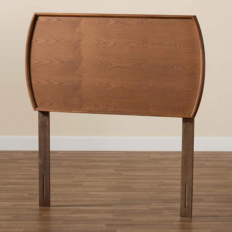 Image 1 Baxton Studio Laurien Mid-Century Walnut Finished Wood Twin Size Headboard
