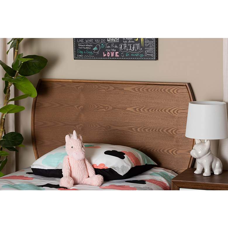 Image 5 Baxton Studio Laurien Mid-Century Walnut Finished Wood Twin Size Headboard more views
