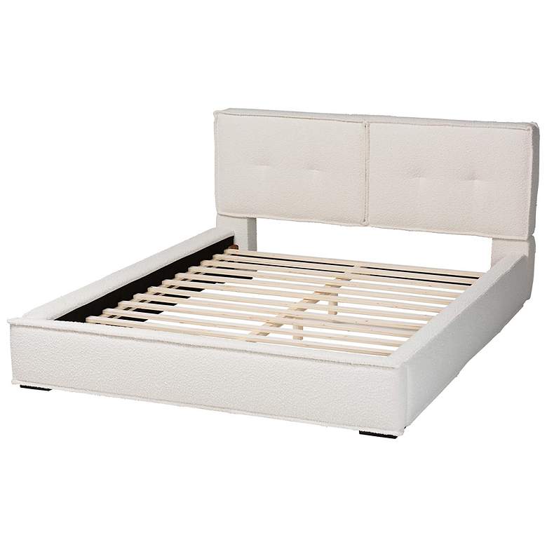 Image 5 Baxton Studio Laverick Modern Cream Boucle Queen Platform Bed more views