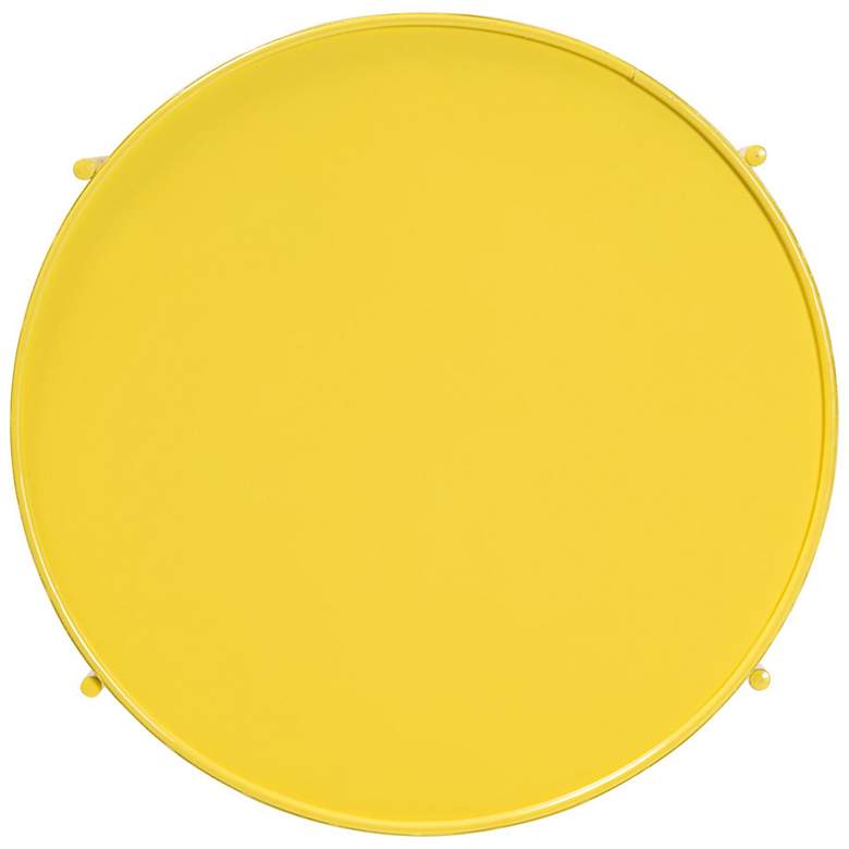 Image 7 Baxton Studio Laverne Yellow Metal Side Table with Scalloped Tray Top more views