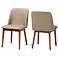 Baxton Studio Lavin "Walnut" Light Brown/Beige Faux Leather Dining Chair
