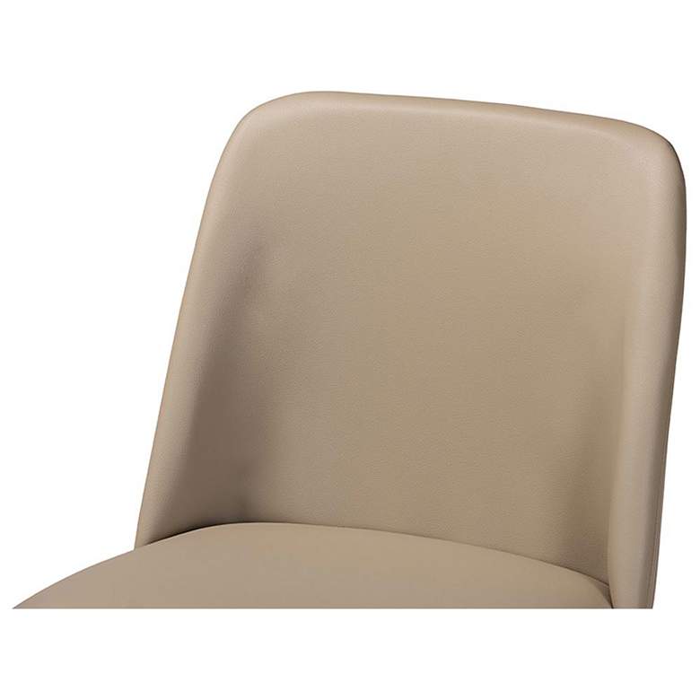 Image 6 Baxton Studio Lavin "Walnut" Light Brown/Beige Faux Leather Dining Chair more views