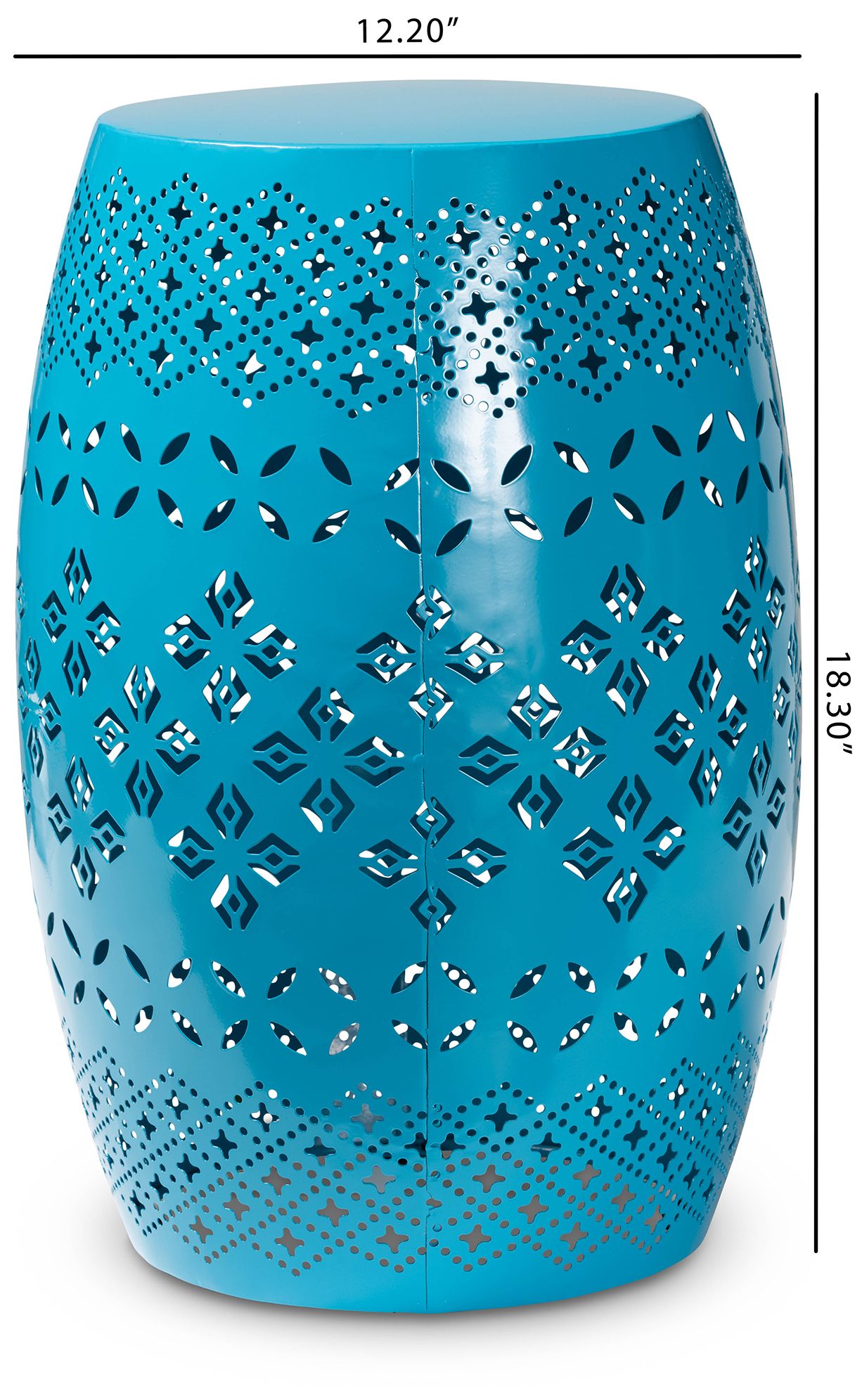 Image 7 Baxton Studio Lavinia Blue Finished Metal Outdoor Side Table more views