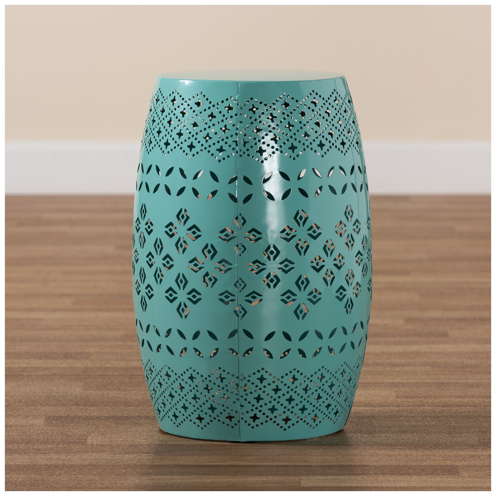 Image 6 Baxton Studio Lavinia Teal Finished Metal Outdoor Side Table more views