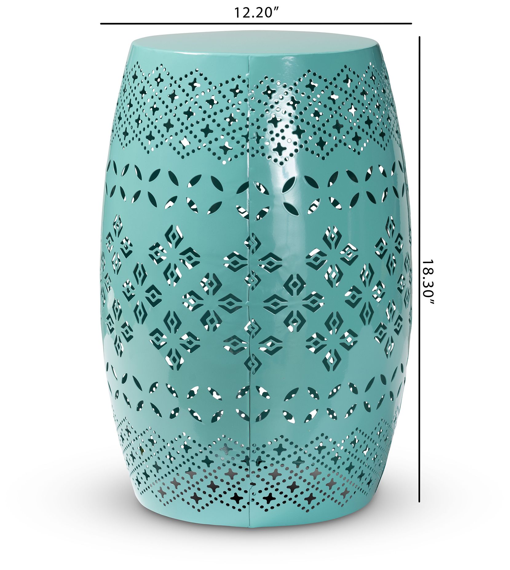 Image 7 Baxton Studio Lavinia Teal Finished Metal Outdoor Side Table more views
