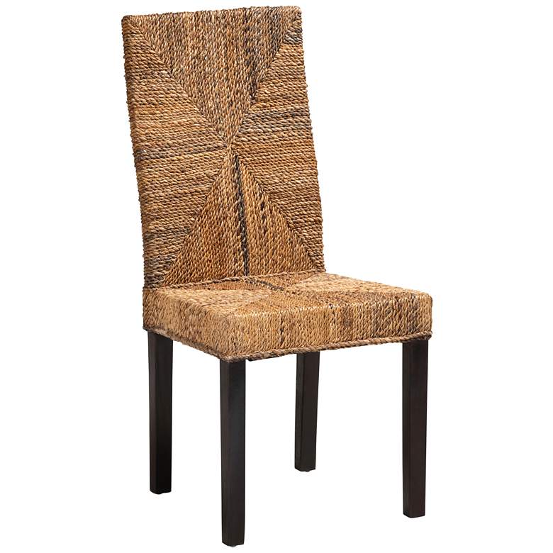Image 2 Baxton Studio Laymi Brown Wood and Banana Fiber Dining Chair