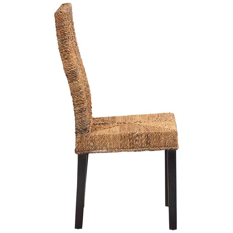 Image 6 Baxton Studio Laymi Brown Wood and Banana Fiber Dining Chair more views