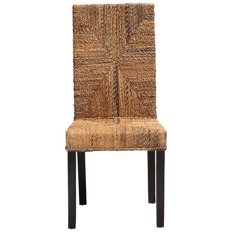 Image 7 Baxton Studio Laymi Brown Wood and Banana Fiber Dining Chair more views