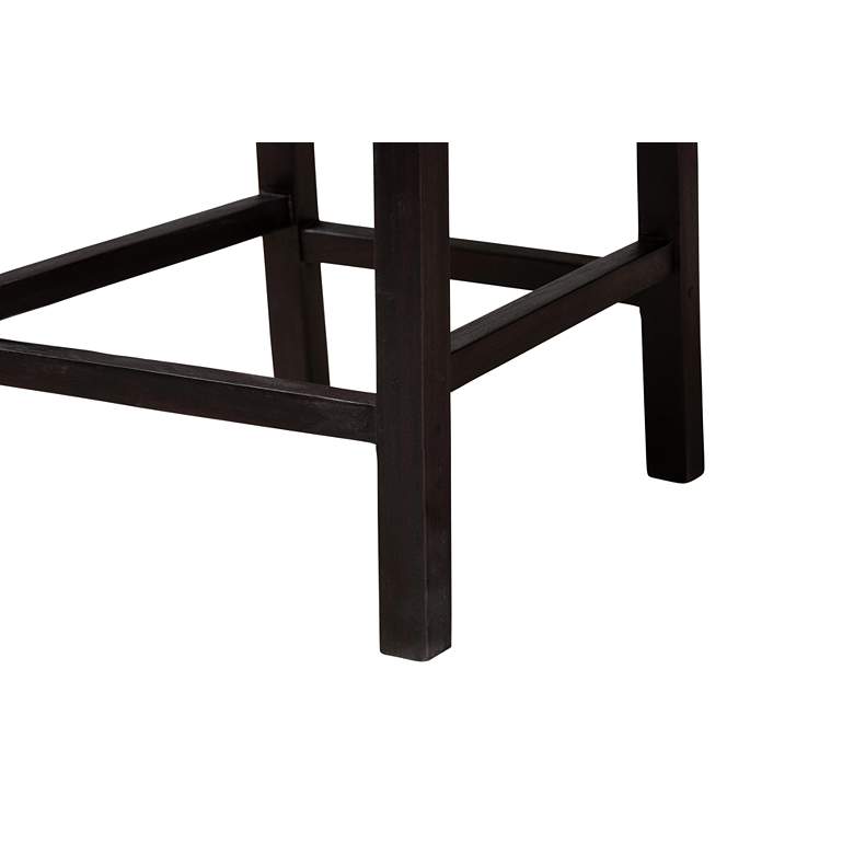 Image 4 Baxton Studio Laymi Dark Brown Mahogany Wood and Seagrass Counter Stool more views