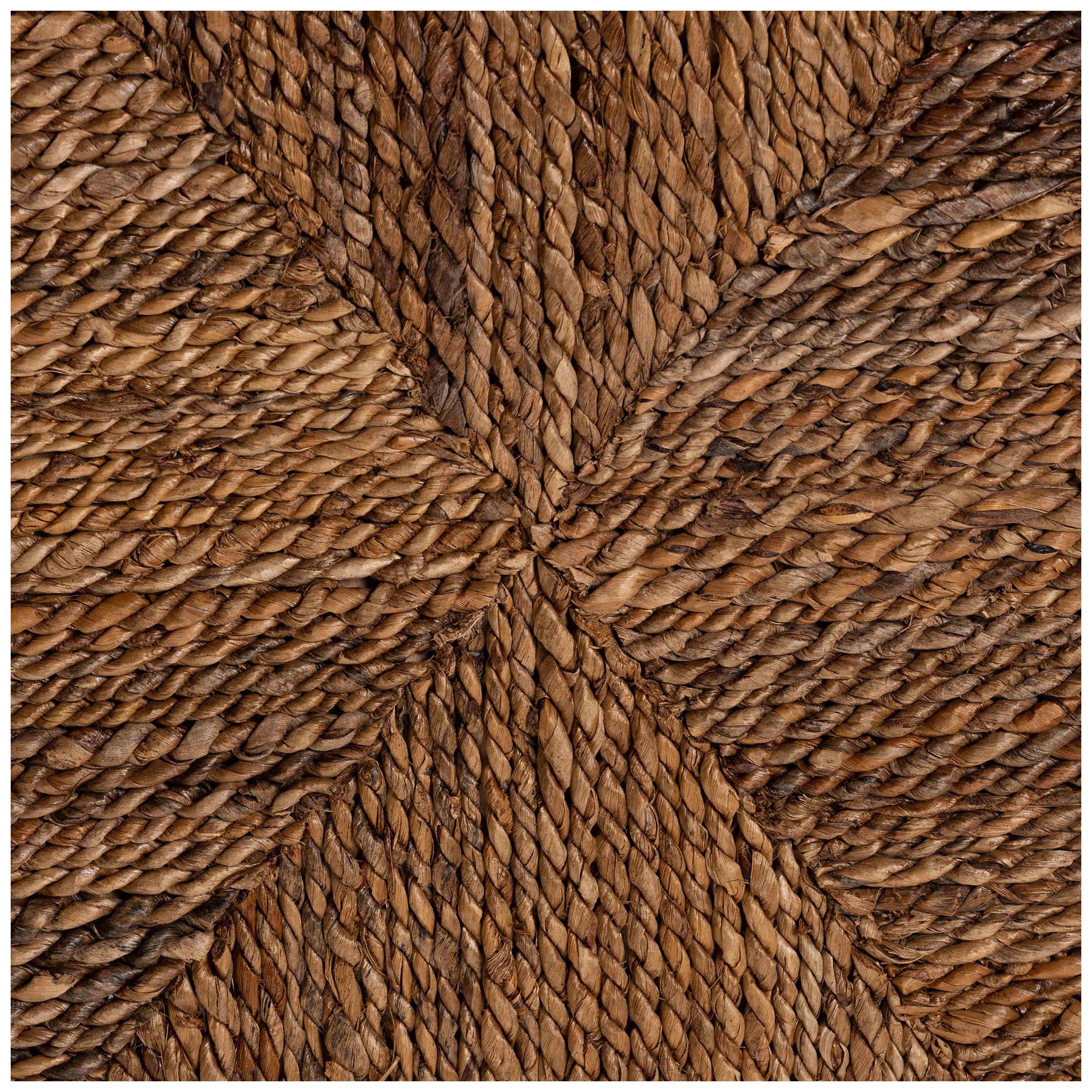 Baxton Studio Laymi Dark Brown Mahogany Wood and Seagrass Counter Stool