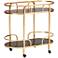 Baxton Studio Leighton 33" Wide Gold Metal 2-Tier Wine Cart