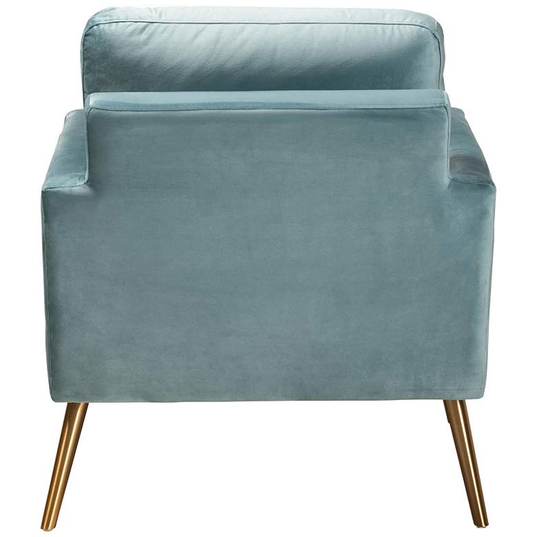 Image 7 Baxton Studio Leland 29" Wide Modern Light Blue Velvet Fabric Armchair more views