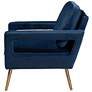 Baxton Studio Leland Navy Blue Velvet Fabric Armchair