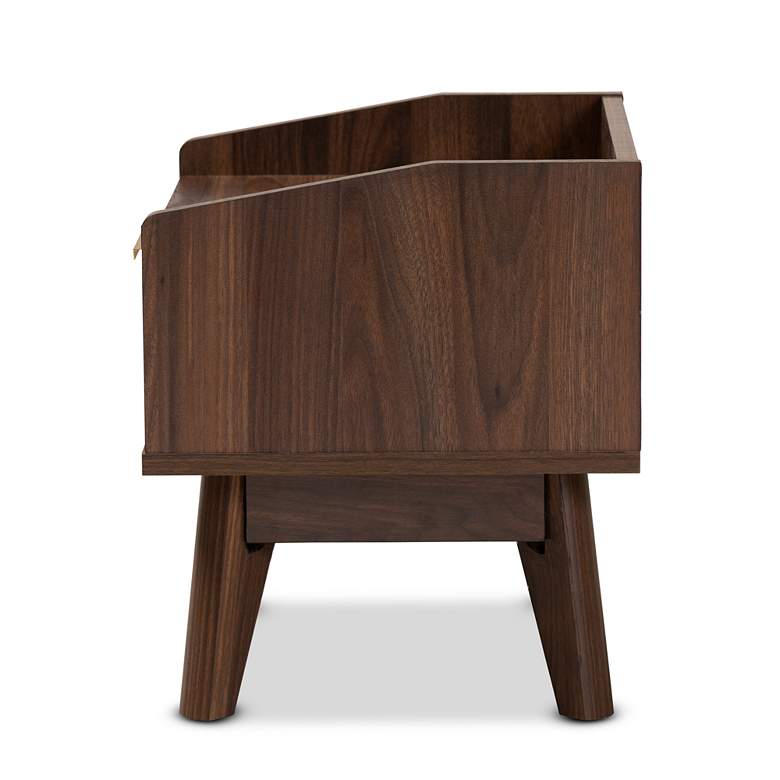 Image 5 Baxton Studio Lena 17" Wide Walnut Brown 1-Drawer Nightstand more views