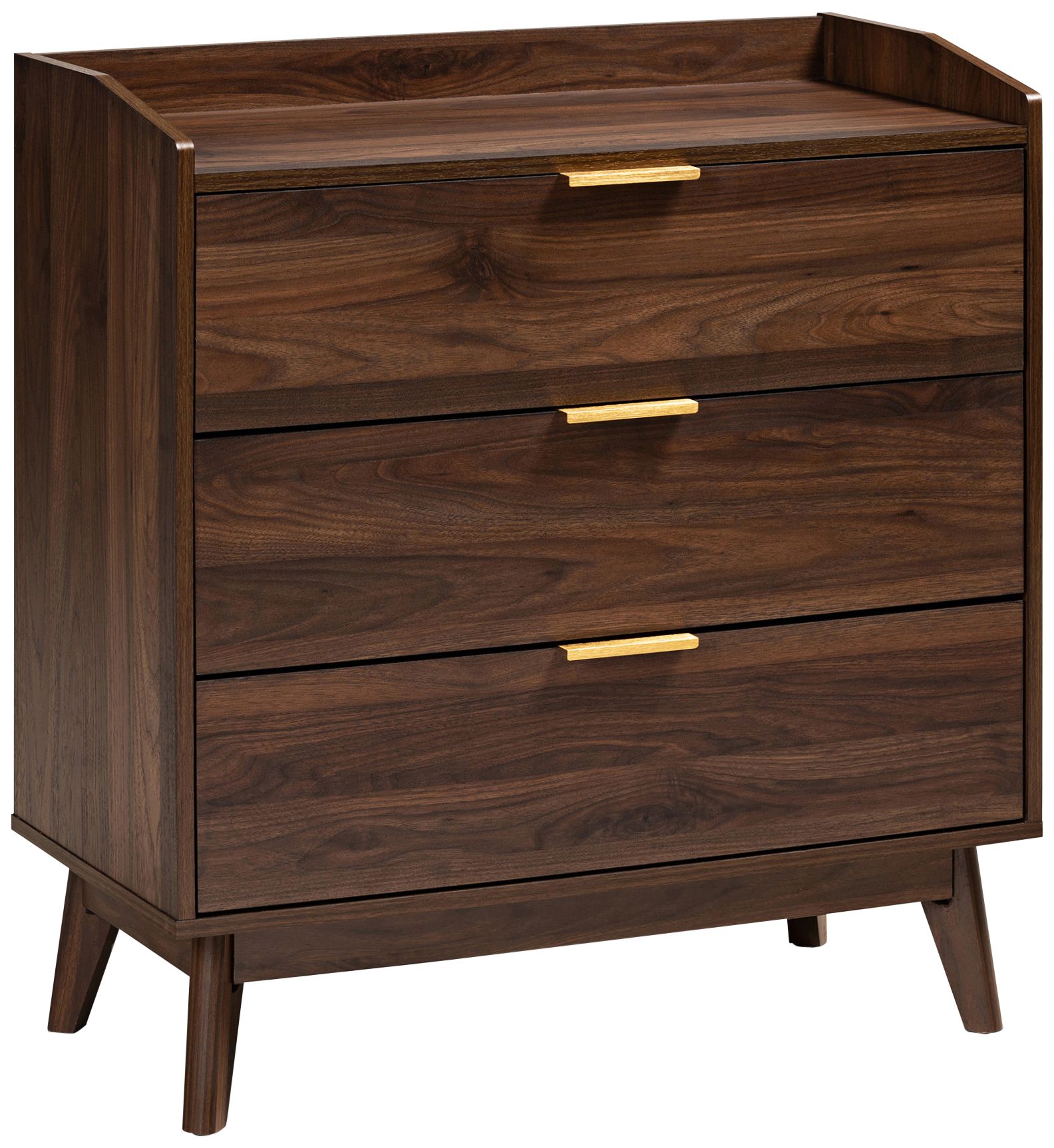 Baxton Studio Lena Walnut Brown 3 Drawer Wood Accent Chest