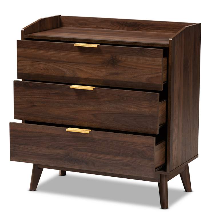 Image 3 Baxton Studio Lena Walnut Brown 3-Drawer Wood Accent Chest more views