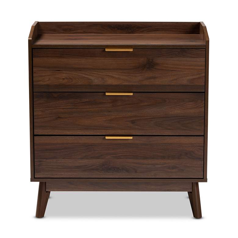 Image 4 Baxton Studio Lena Walnut Brown 3-Drawer Wood Accent Chest more views