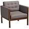 Baxton Studio Lenne Gray and Walnut Brown Tufted Armchair