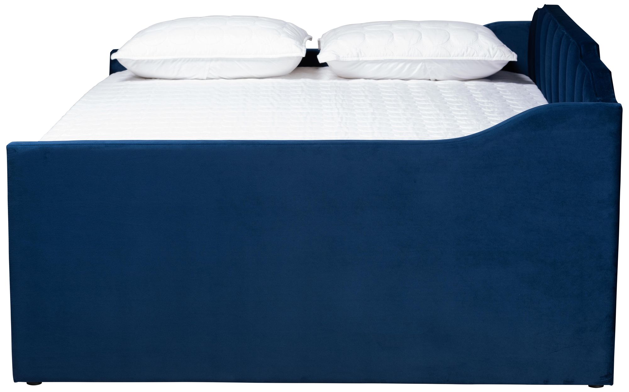 Image 5 Baxton Studio Lennon Full Size Navy Blue Daybed with Trundle more views