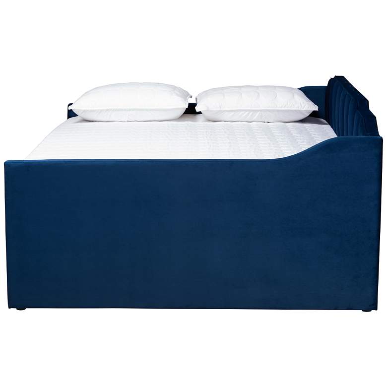 Image 5 Baxton Studio Lennon Full Size Navy Blue Daybed with Trundle more views