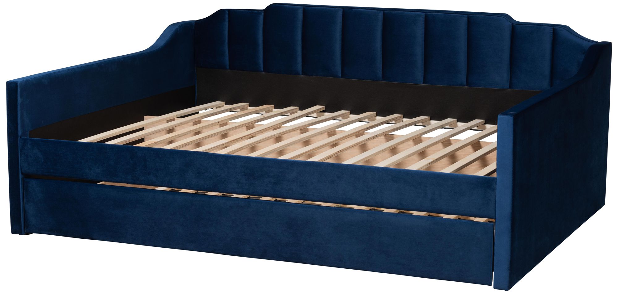 Image 6 Baxton Studio Lennon Full Size Navy Blue Daybed with Trundle more views
