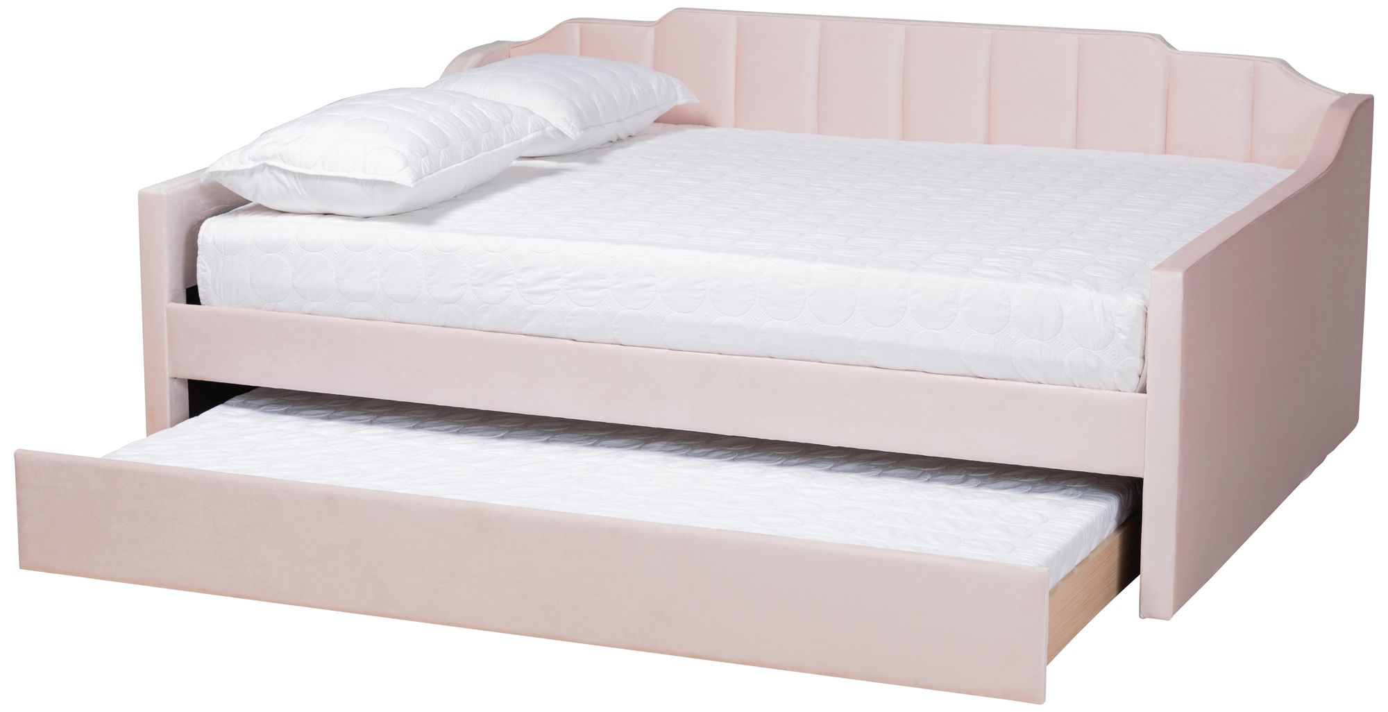 Image 4 Baxton Studio Lennon Full Size Pink Daybed with Trundle more views