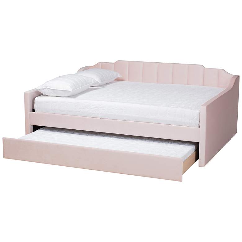 Image 4 Baxton Studio Lennon Full Size Pink Daybed with Trundle more views