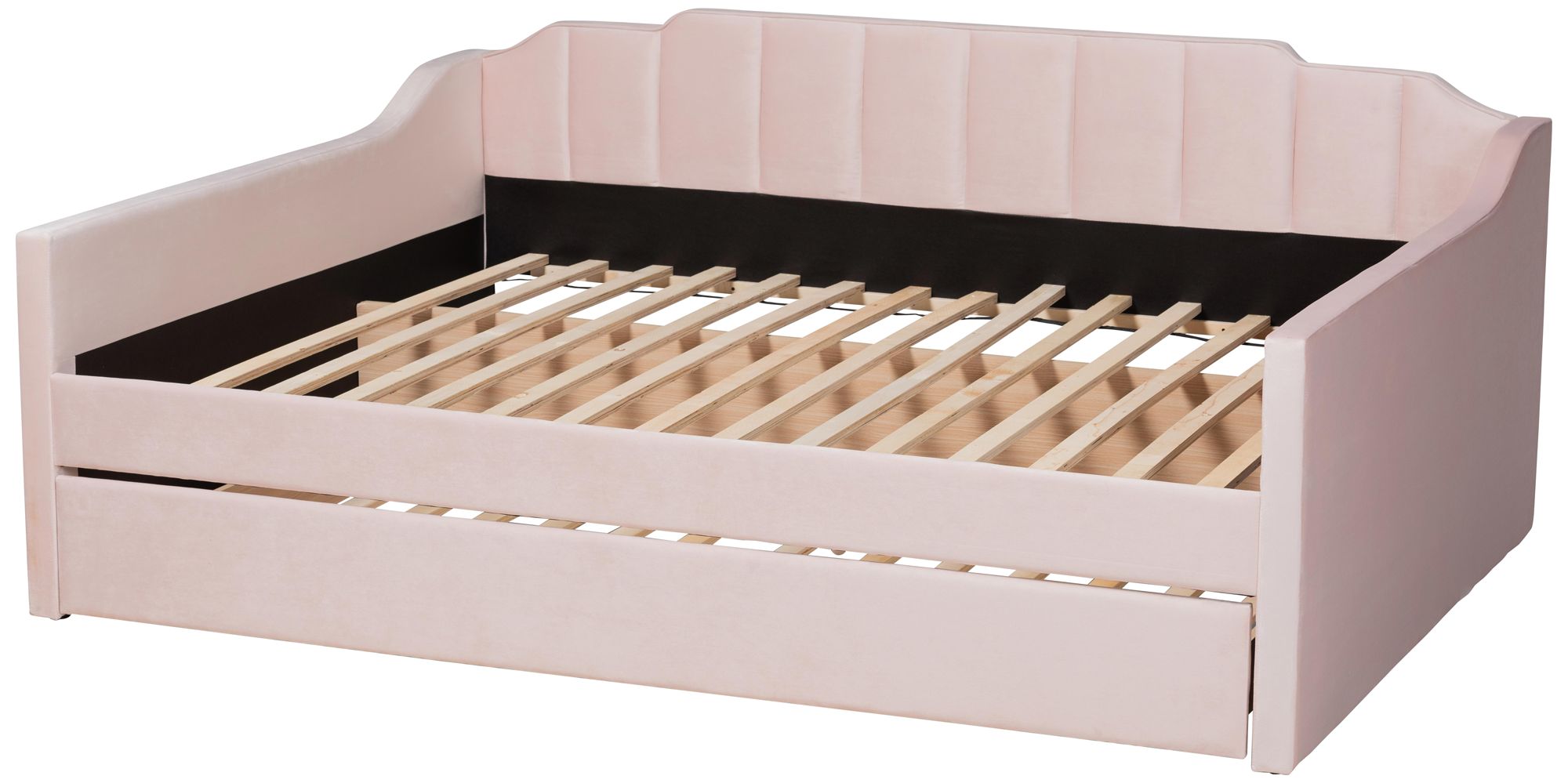 Image 6 Baxton Studio Lennon Full Size Pink Daybed with Trundle more views