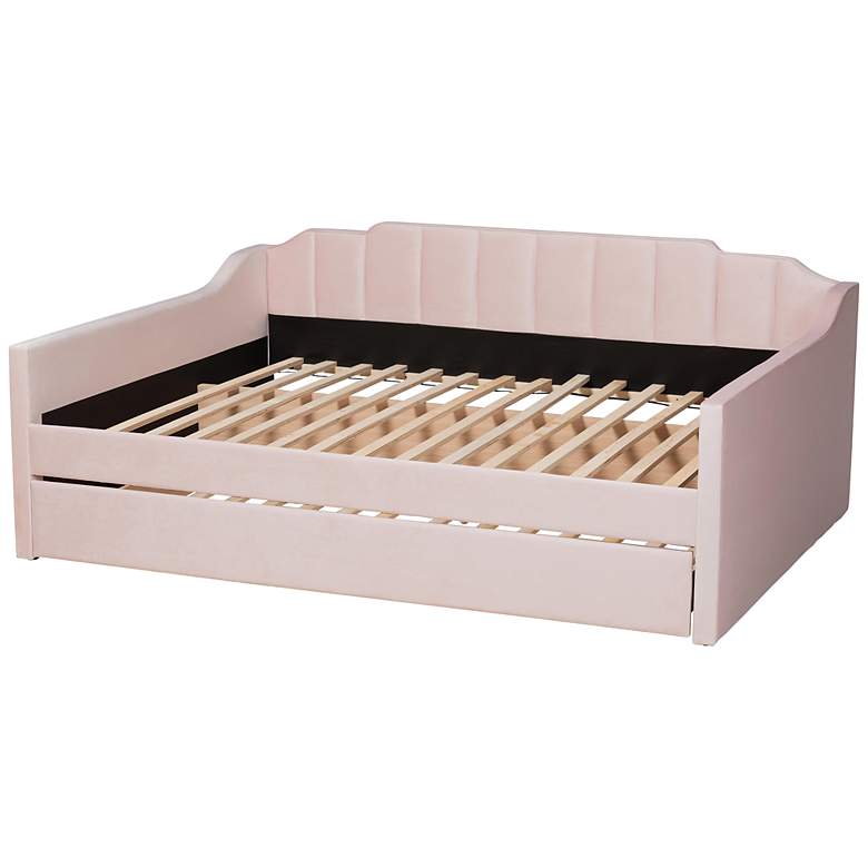 Image 6 Baxton Studio Lennon Full Size Pink Daybed with Trundle more views