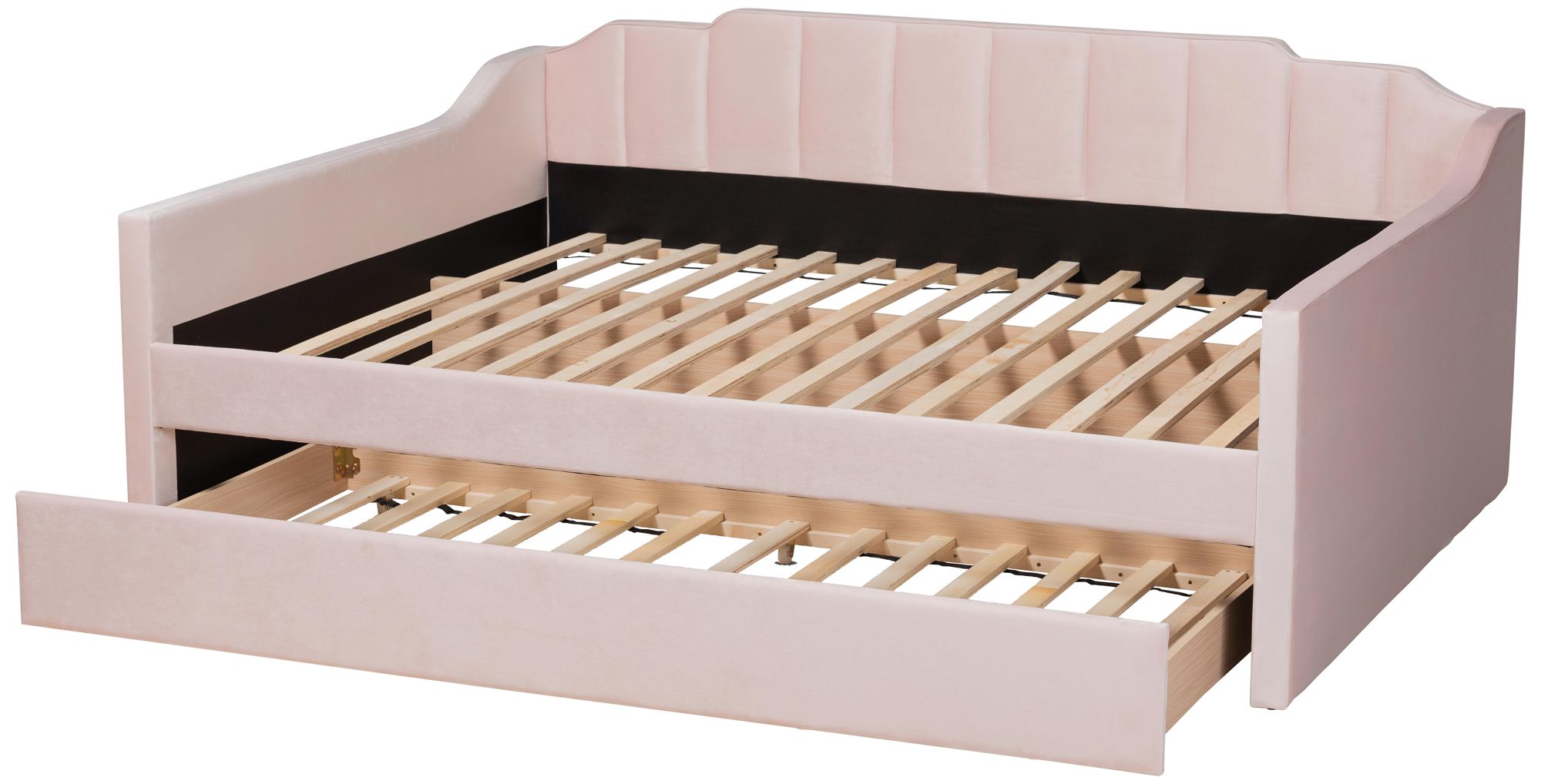 Image 7 Baxton Studio Lennon Full Size Pink Daybed with Trundle more views