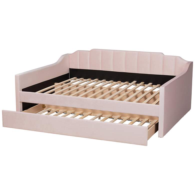 Image 7 Baxton Studio Lennon Full Size Pink Daybed with Trundle more views