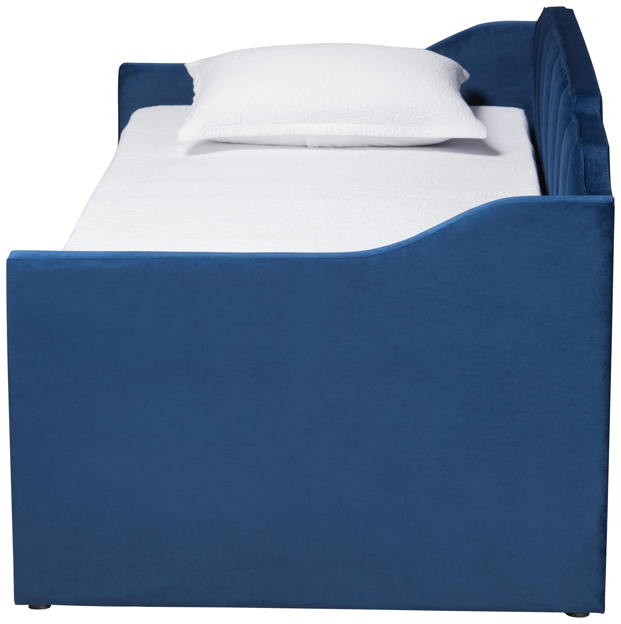 Image 5 Baxton Studio Lennon Twin Size Navy Blue Daybed with Trundle more views