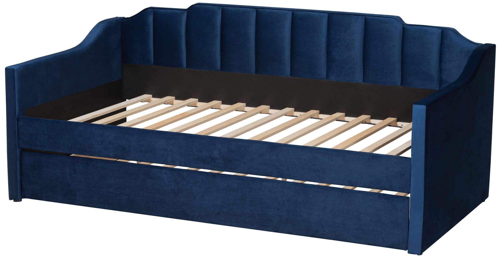 Image 6 Baxton Studio Lennon Twin Size Navy Blue Daybed with Trundle more views