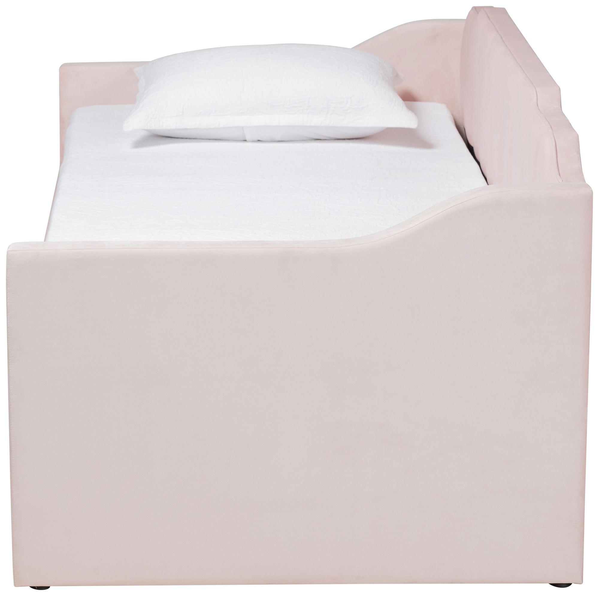 Image 5 Baxton Studio Lennon Twin Size Pink Daybed with Trundle more views