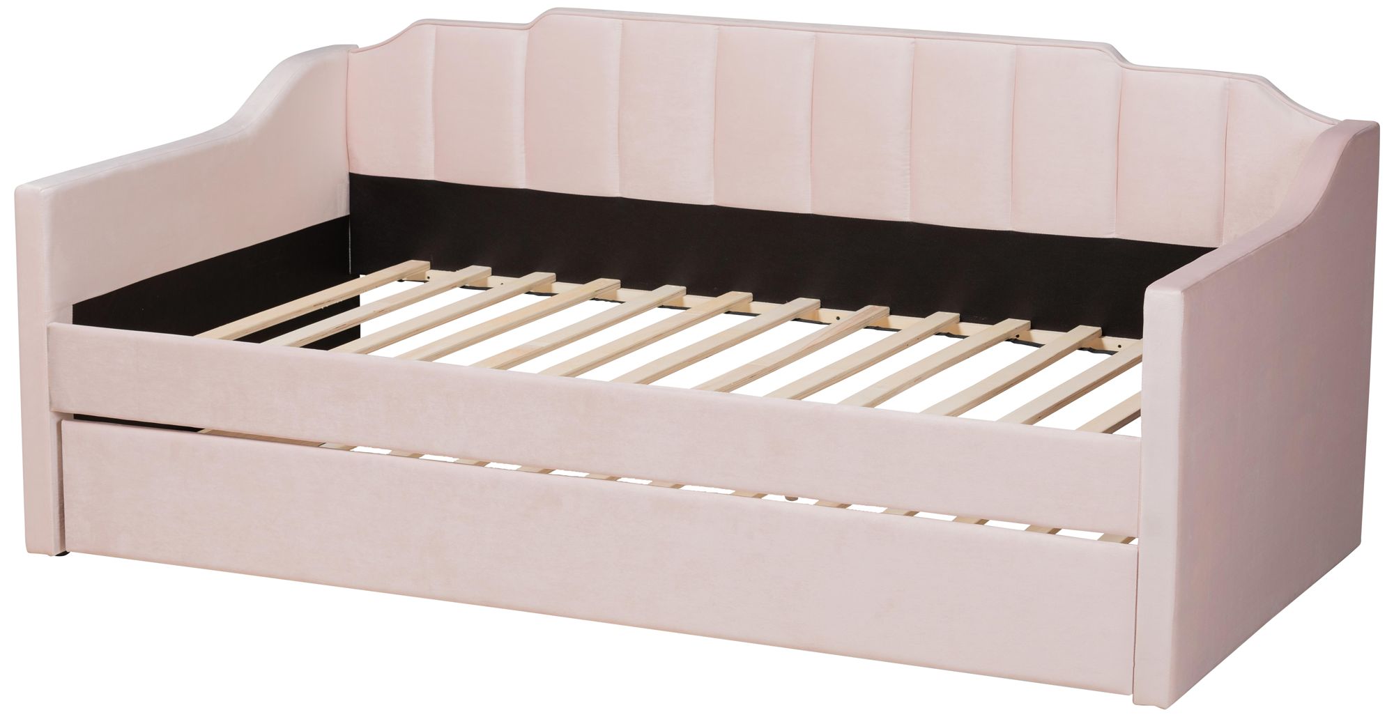 Image 6 Baxton Studio Lennon Twin Size Pink Daybed with Trundle more views
