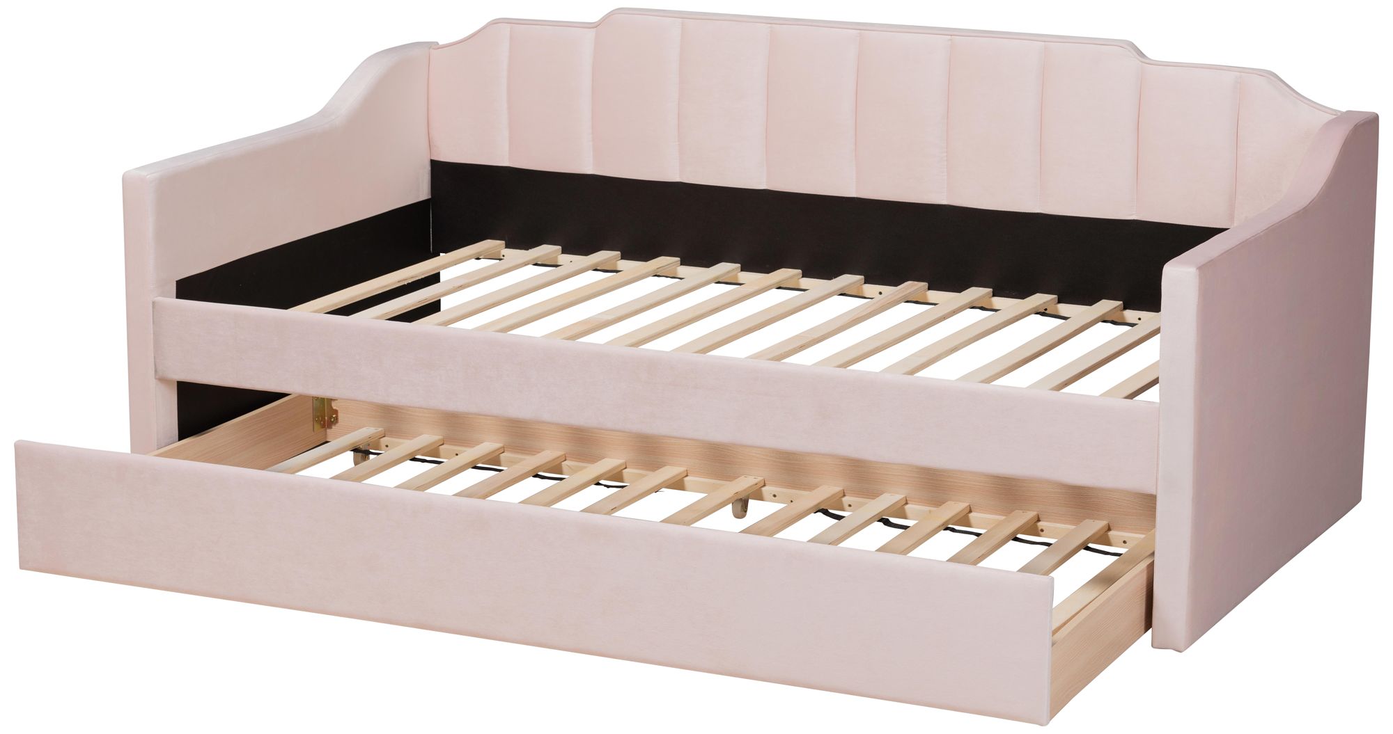 Image 7 Baxton Studio Lennon Twin Size Pink Daybed with Trundle more views