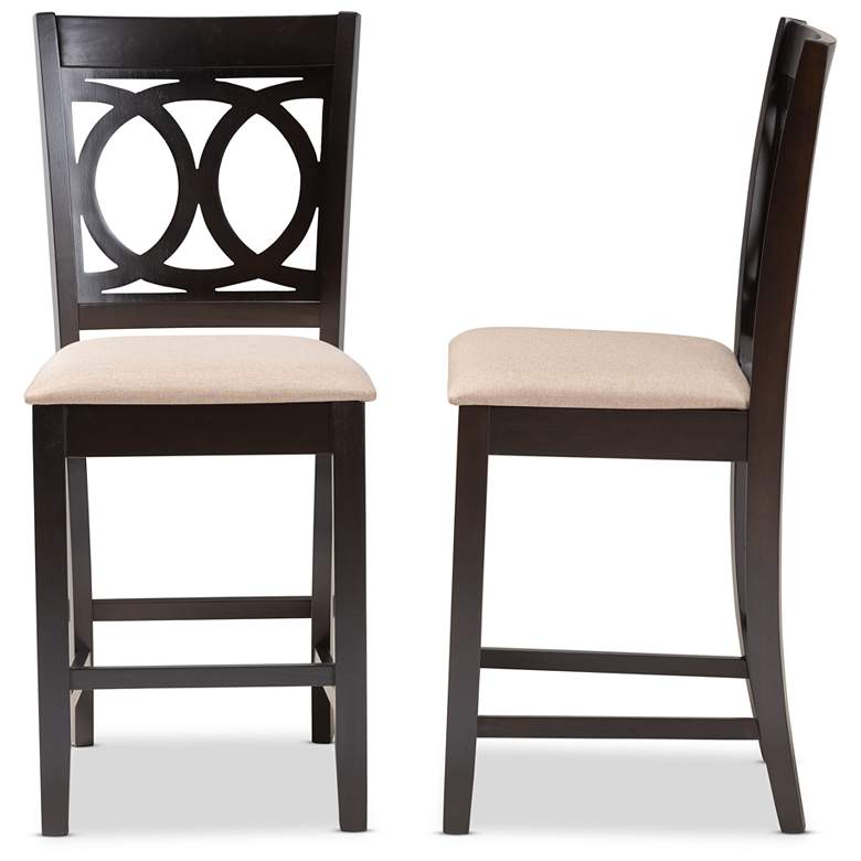 Image 4 Baxton Studio Lenoir Espresso 2-Piece Counter Height Pub Chair Set more views