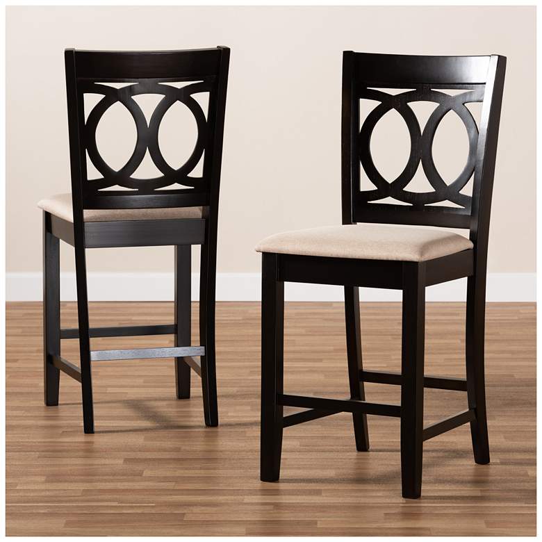 Image 6 Baxton Studio Lenoir Espresso 2-Piece Counter Height Pub Chair Set more views
