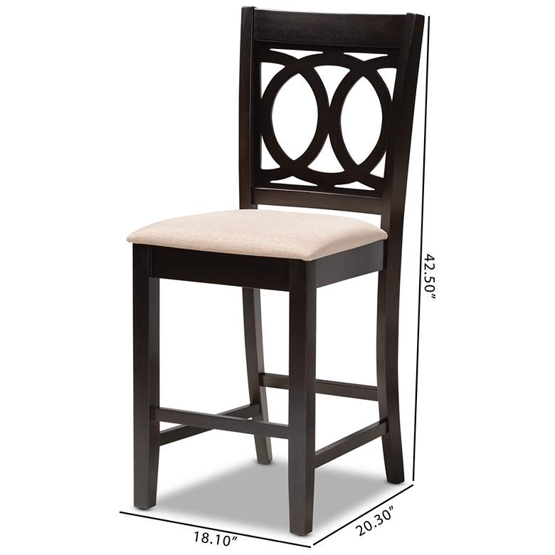 Image 7 Baxton Studio Lenoir Espresso 2-Piece Counter Height Pub Chair Set more views