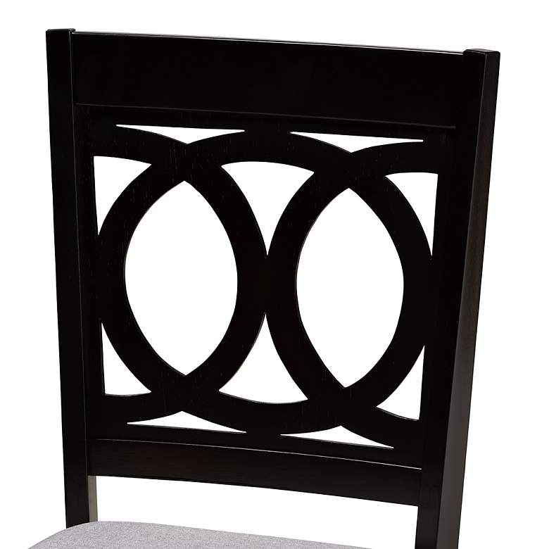 Image 6 Baxton Studio Lenoir Grey Fabric Upholstered Wood 2-Piece Dining Chair Set more views