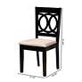 3_Baxton Studio Lenoir Sand Fabric Upholstered Wood 2-Piece Dining Chair Set more views