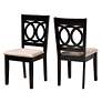 4_Baxton Studio Lenoir Sand Fabric Upholstered Wood 2-Piece Dining Chair Set more views
