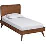 Baxton Studio Leola Walnut Brown Twin Size Platform Bed in scene