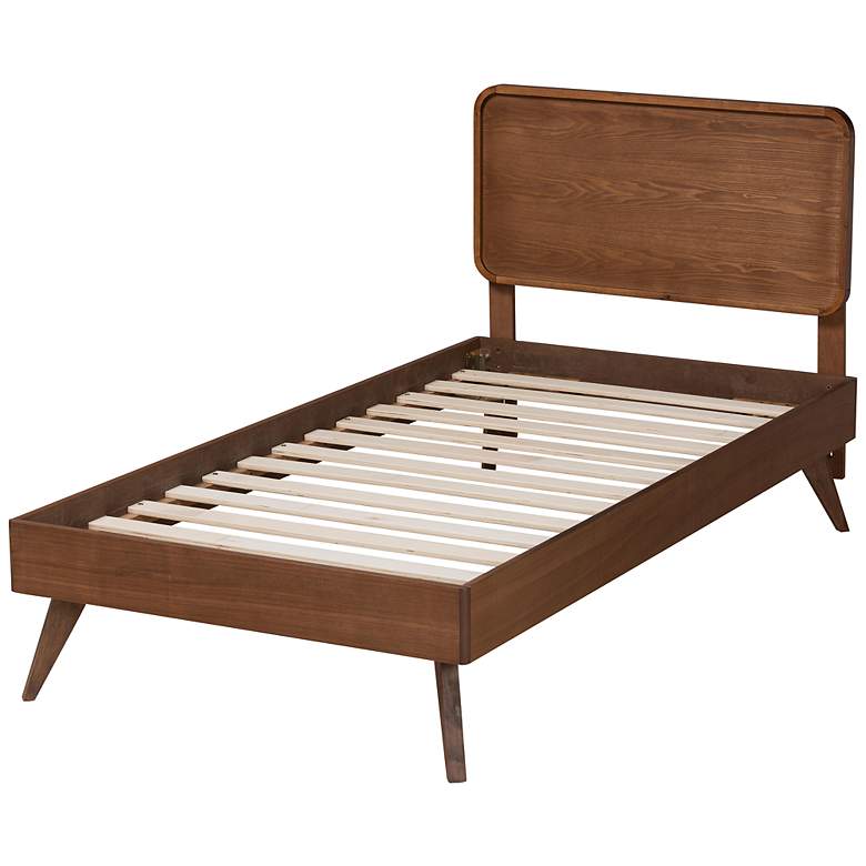 Image 6 Baxton Studio Leola Walnut Brown Twin Size Platform Bed more views