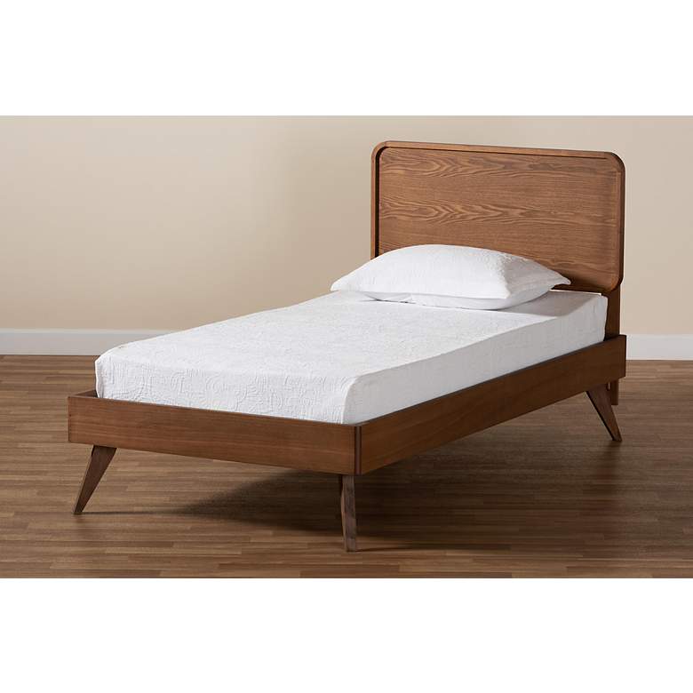 Image 7 Baxton Studio Leola Walnut Brown Twin Size Platform Bed more views