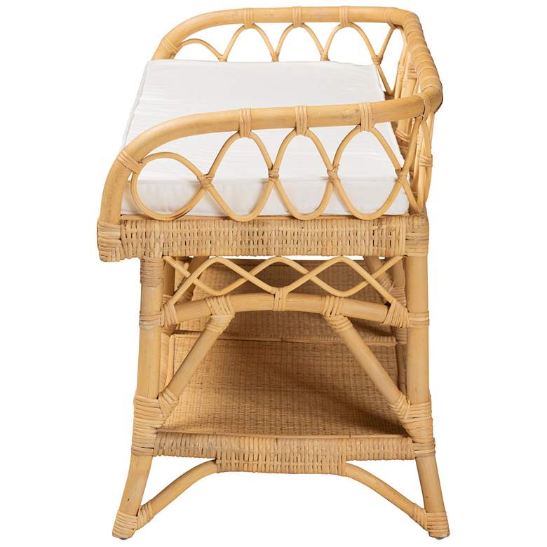 Image 3 Baxton Studio Leryn Modern Bohemian Natural Brown Rattan Bench more views